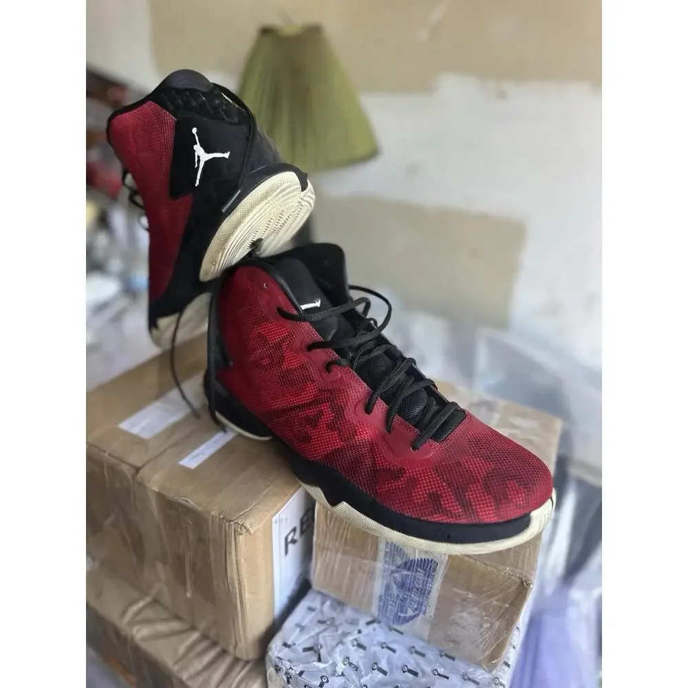 Men’s Red Black Basketball Shoes Size‎ 13 Athletic High Top Sneakers
